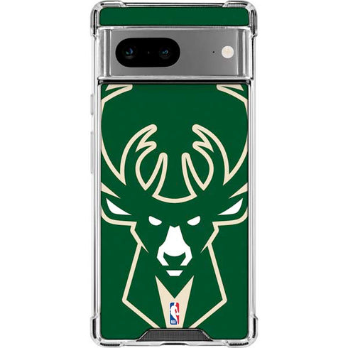 NBA Milwaukee Bucks Large Logo Google Pixel 8a Clear Case